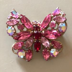 Vintage Regency butterfly brooch / pin